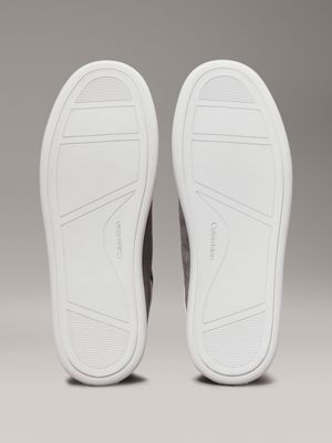 mockingbird/white suede low profile trainers for women calvin klein