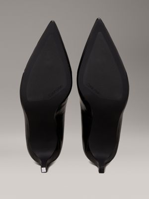 ck black leather stiletto pumps for women calvin klein