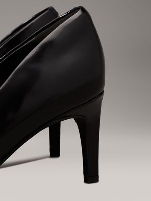 ck black leather stiletto pumps for women calvin klein