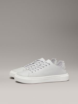 mirage gray leather trainers for women calvin klein