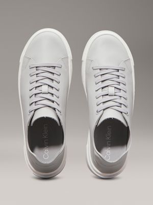 mirage gray leather trainers for women calvin klein