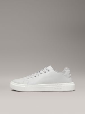 mirage gray leather trainers for women calvin klein