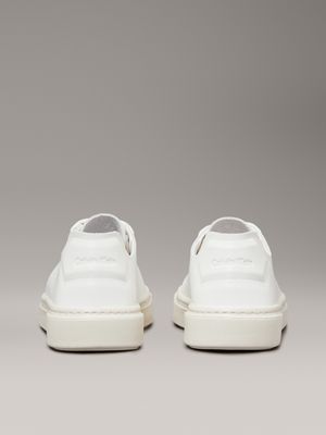 bright white leather trainers for women calvin klein