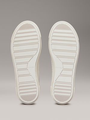 bright white leather trainers for women calvin klein