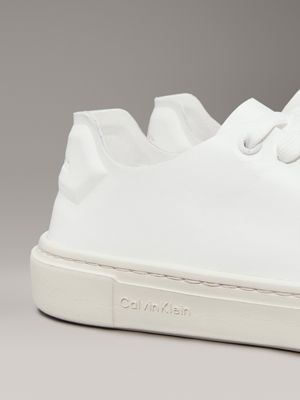 bright white leather trainers for women calvin klein