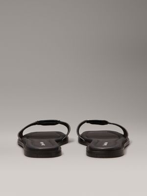 ck black leather sliders for women calvin klein