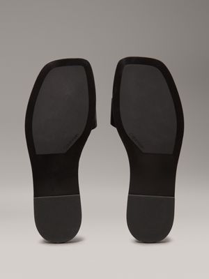 ck black leather sliders for women calvin klein