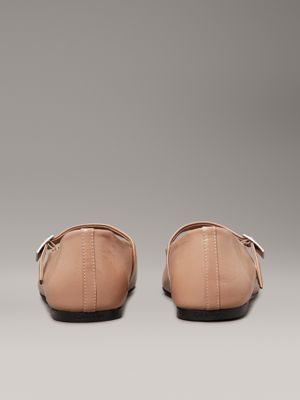 praline leather mary jane ballerinas for women calvin klein