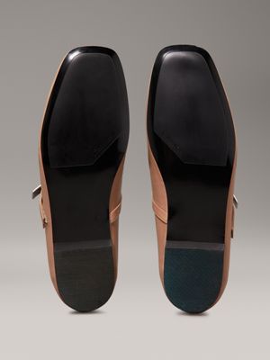 praline leather mary jane ballerinas for women calvin klein