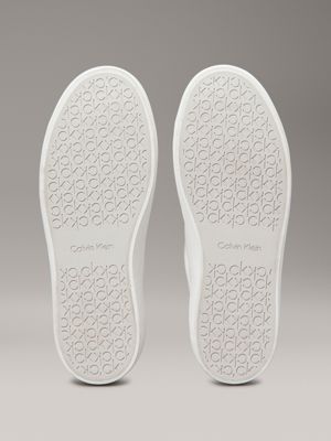 bright white leather trainers for women calvin klein