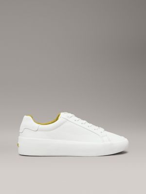 white leather trainers for women calvin klein