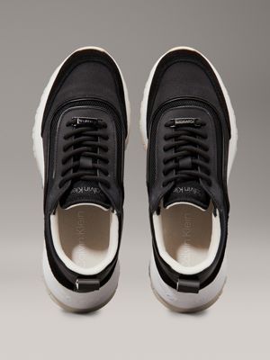 ck black / turtledove leather trainers for women calvin klein