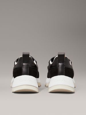 ck black / turtledove leather trainers for women calvin klein