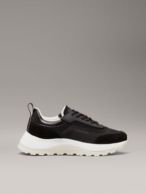 black leather trainers for women calvin klein