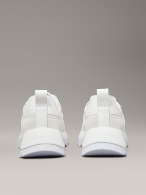 bright white/artic ice leather trainers for women calvin klein