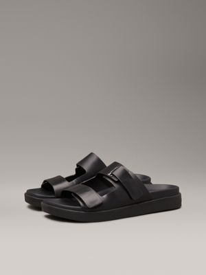 sandales en cuir black pour femmes calvin klein