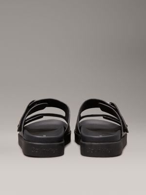 ck black leather sandals for women calvin klein