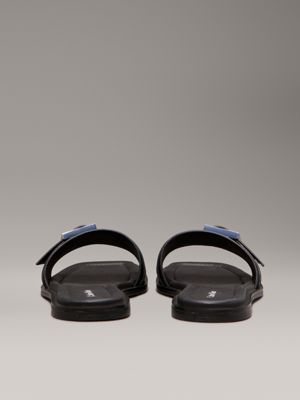 ck black leather sliders for women calvin klein