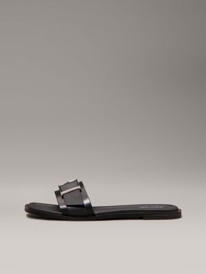 ciabatte in pelle ck black da donne calvin klein