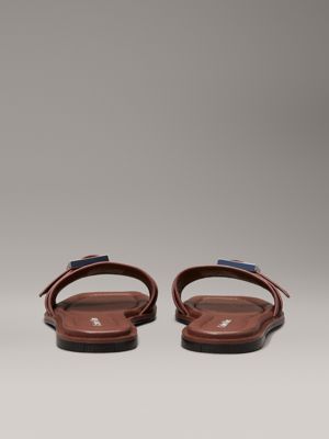 chocolate lab leather sliders for women calvin klein