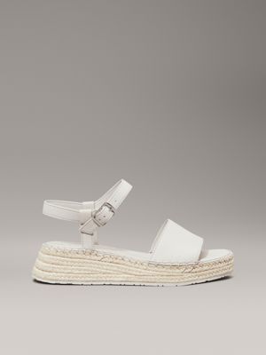 beige leather espadrille platform sandals for women calvin klein