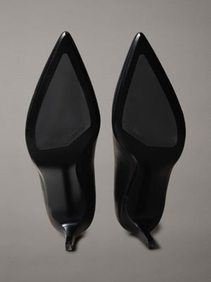 décolleté in pelle con tacco a spillo ck black da donne calvin klein