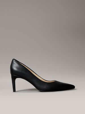 décolleté in pelle con tacco a spillo black da donne calvin klein