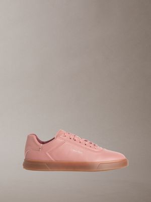 pink brooke – sneakers aus leder mit farblich abgestimmten logo für damen - calvin klein