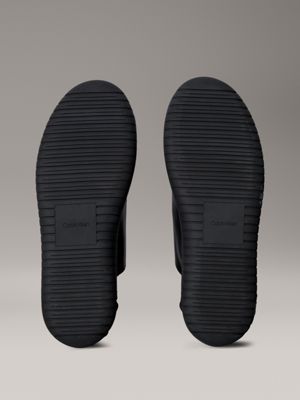 triple black hybride sneakers van glad leer voor dames - calvin klein