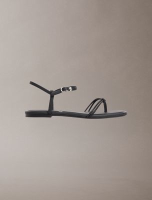 black ck provence - platte sandalen met vierkante teen voor dames - calvin klein