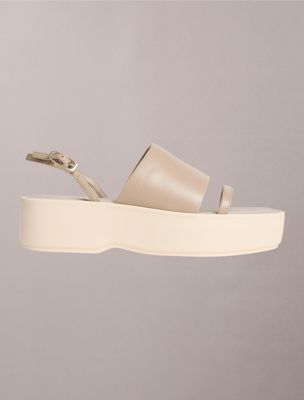 amelia - sandali platform in pelle  da donne calvin klein