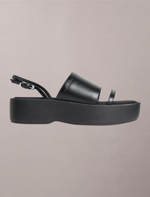 amelia - sandali platform in pelle black da donne calvin klein