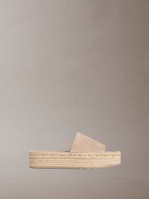 beige ebeth - plateau-espadrilles-slippers für damen - calvin klein