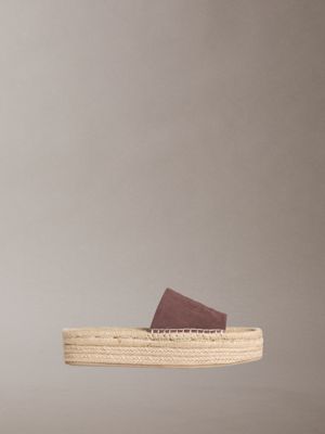 brown ebeth - plateau-espadrilles-slippers für damen - calvin klein
