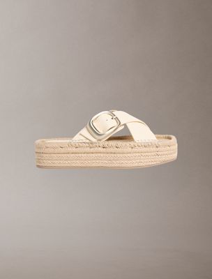 beige ebeth - plateau-espadrille-sandalen für damen - calvin klein