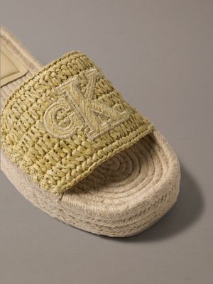 natural ebeth - platform espadrille sliders for women calvin klein