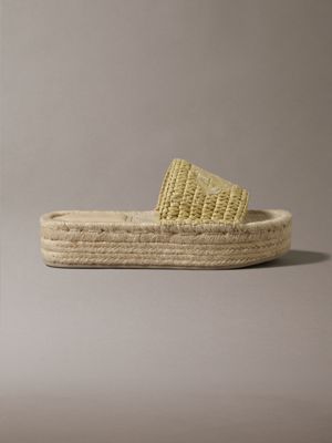 yellow ebeth - platform espadrille sliders for women calvin klein