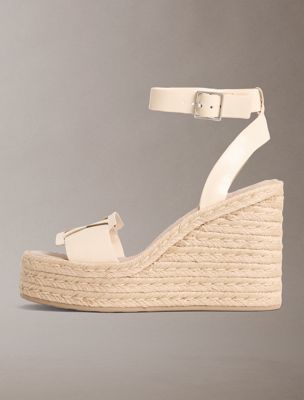 beige sandały espadryle na koturnie dla kobiety - calvin klein