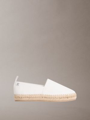 tessa - espadrilles en toile avec logo emblématique white pour femmes calvin klein