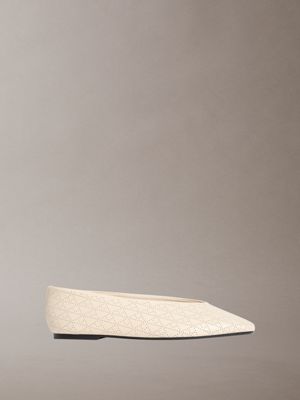 beige liliana - ballerinas aus leder für damen - calvin klein