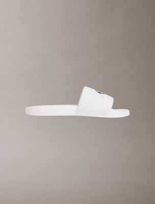 white nemo - canvas signature logo sliders for women calvin klein