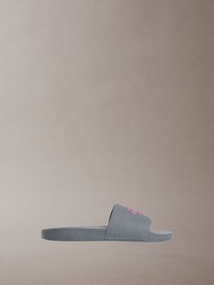 grey nemo - canvas signature logo sliders for women calvin klein