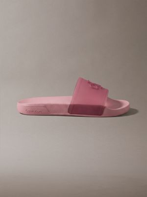 pink nemo - contoured signature logo sliders for women calvin klein