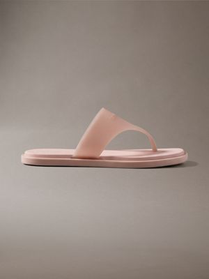 pink finni - jelly flat thong sandals for women calvin klein