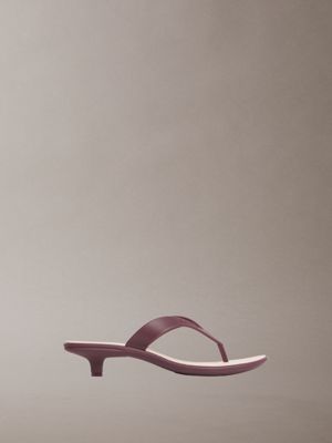 jamber - sandali infradito con kitten heel brown da donne calvin klein