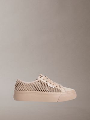 beige valentina - mesh platform trainers for women calvin klein