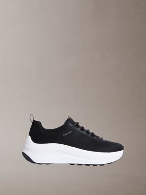 black ck volumax - chunky ck stripe runner trainers for women calvin klein