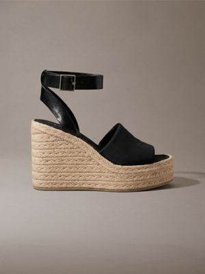 black elisabeth - espadrille wedge sandals for women calvin klein