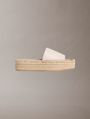 beige ebeth - plateau-espadrilles-slippers für damen - calvin klein