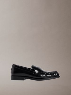 black moses - leather pleated toe loafers for women calvin klein